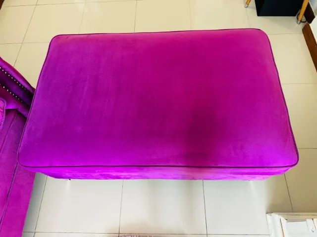 Puff de veludo roxo fúcsia - peça exclusiva!  - Foto 3
