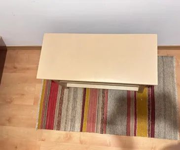 Mesinha lateral de apoio em couro bege    - Foto 3