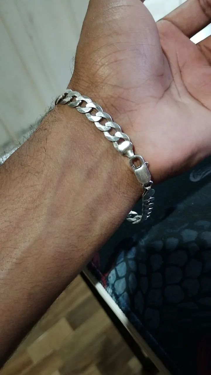 Pulseira Escama 8mm Prata 925 - Foto 2