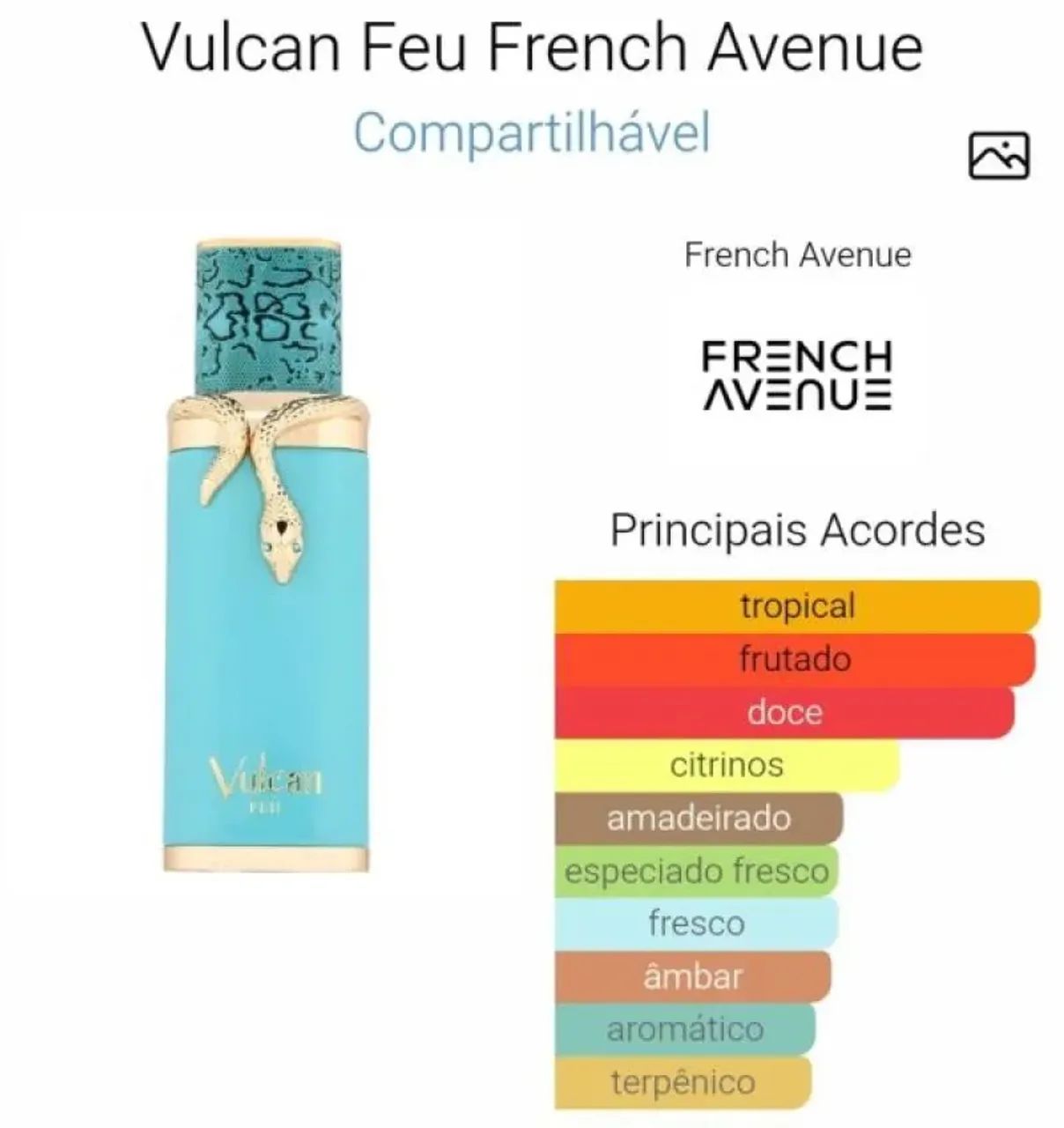 Perfume Árabe Vulcan Feu French Avenue Original 100ml - Foto 3