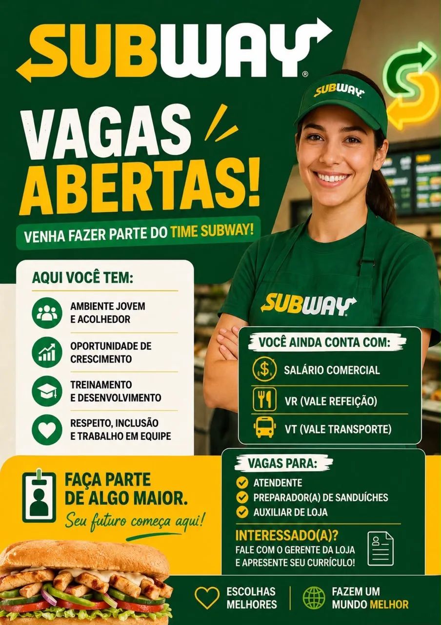 Vaga para atendente de lanchonete