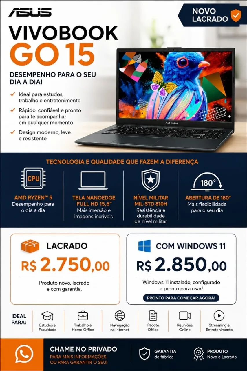 Notebook NOVO (Na Caixa)