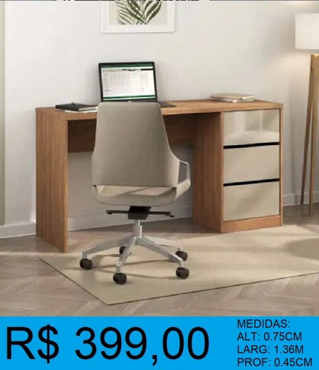 Mesa de escritório - compre hoje e receba em até 72 horas 