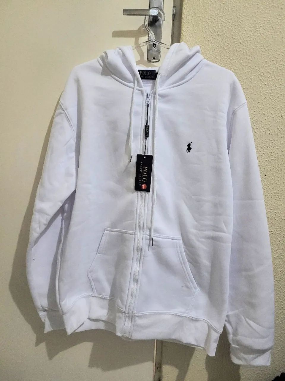 Moletom Ralph Lauren Zip Up Branco