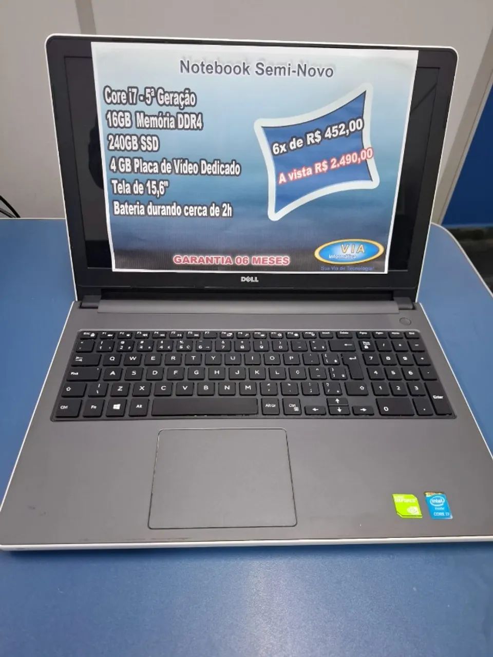 Notebook DELL Gamer - Core i5 - 7ª Ger - 240 SSD | Placa de Vídeo 6meses Garantia e Format - Foto 3