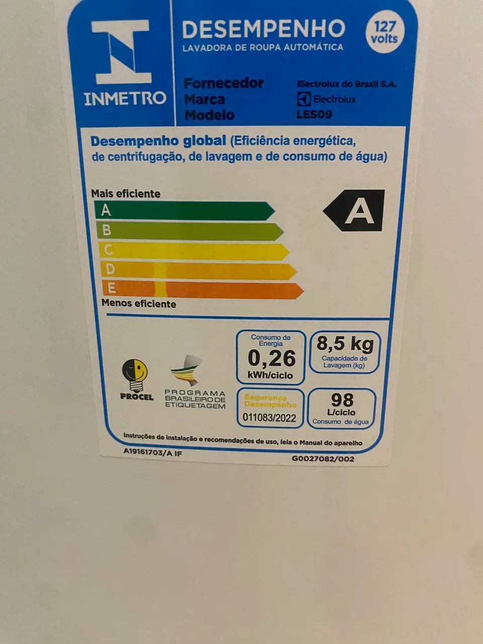 Lavadora De Roupas Electrolux Essential Care 8,5kg (les09) - Foto 2