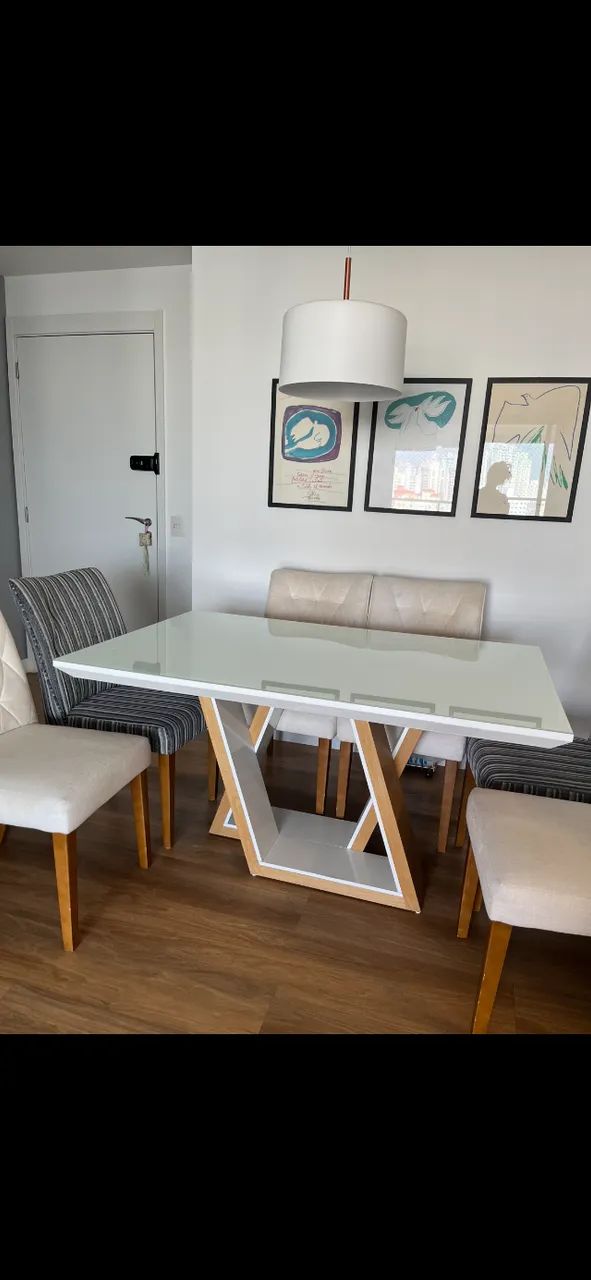 Conjunto de mesa de laca e 6 cadeiras - Foto 2