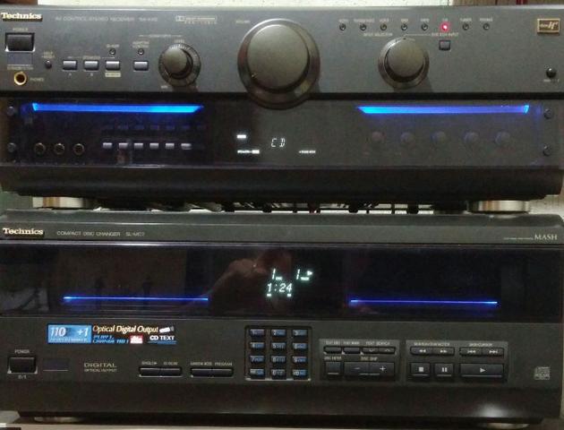 Conjunto receiver Technics Sa-Ax6 e Technics Sl-Mc7