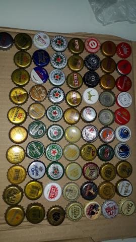 Lote tampinha cervejas diversas para colecionador