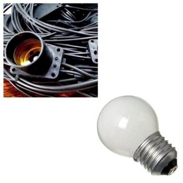 Varal de Lâmpadas 10m com 20 lâmpadas 15w a Cada 50cm 127v - Foto 4