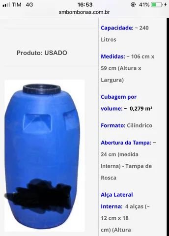 Lote 30 unidades Bombona/galão 240lts  - Foto 3