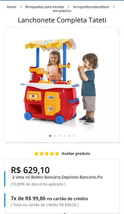 Lanchonete Completa Tateti - Brinquedo Infantil