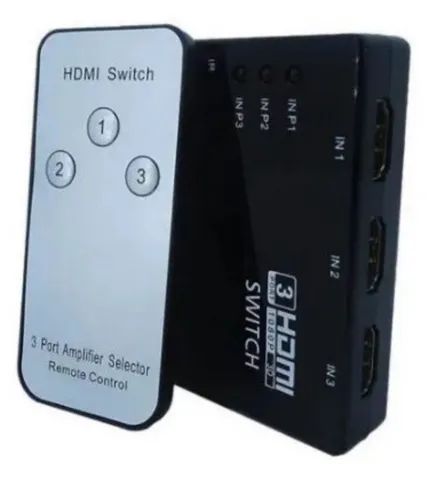 Switch chaveador Hdmi 3 Entradas e 1 Saída com Controle Remoto | Expande as portas HDMI