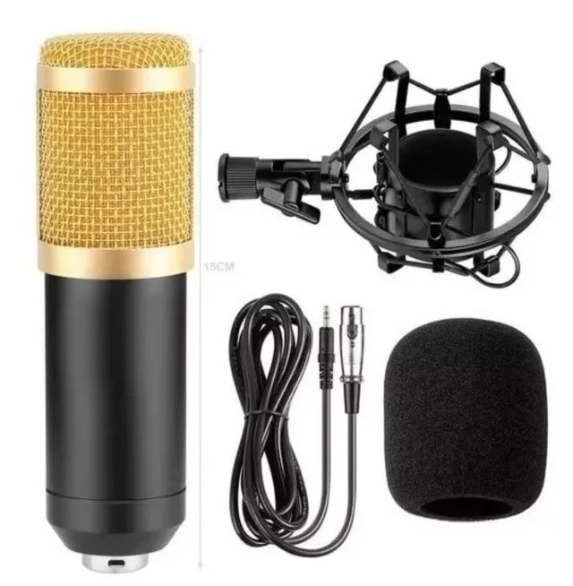 Microfone Condensador Profissional Omnidirecional Podcast