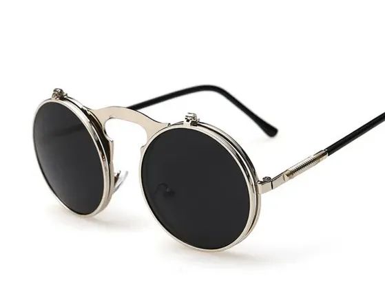 Óculos steampunk retrô armação em metal proteção UV 400 - Foto 4