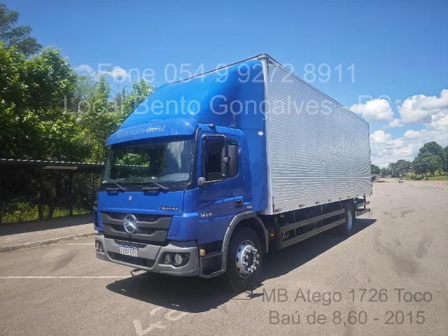 Mercedes Benz Atego 1726  2015, toco, Baú Seco de 8,60 metros. 1725