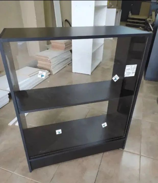 BALCÃO PRETO EXPOSITOR VITRINE NOVO - MDF