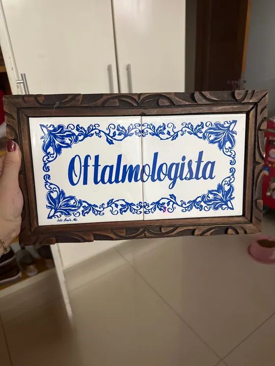 Placa Oftalmologia - Consultório - Retro Modelo Rústico