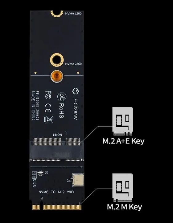 Adaptador NGFF M.2 A + E para NVMe PCI Express SSD Arduino Automação COD-AM551  - Foto 6