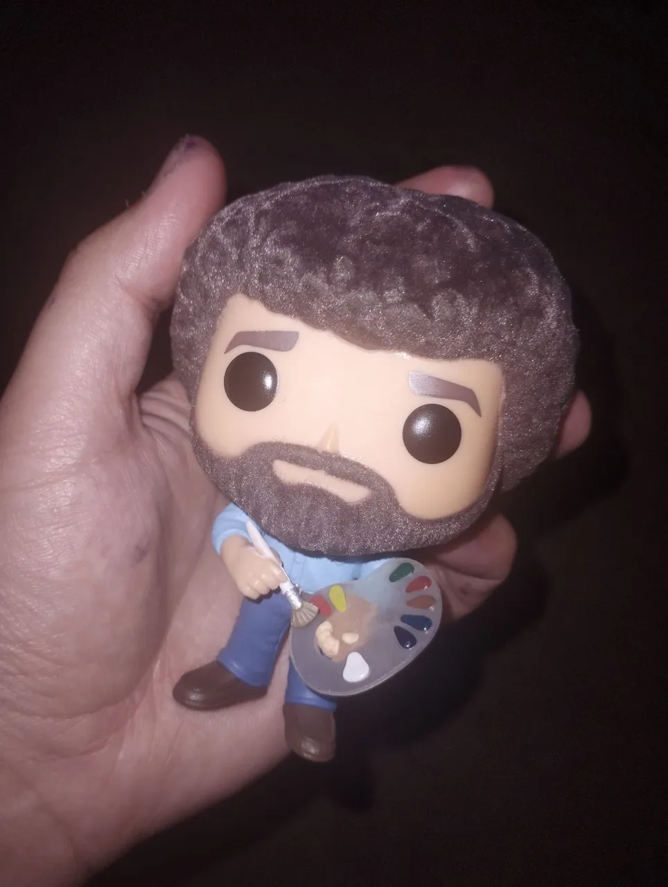 Funko Pop #524 Bob Ross. FLOCKED. ORIGINAL. RARÍSSIMO. COM CABELO E BARBA REAIS.