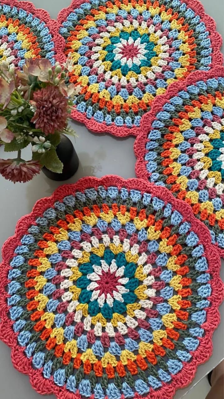 Kit de 4 sousplats de crochê!!! - Foto 5