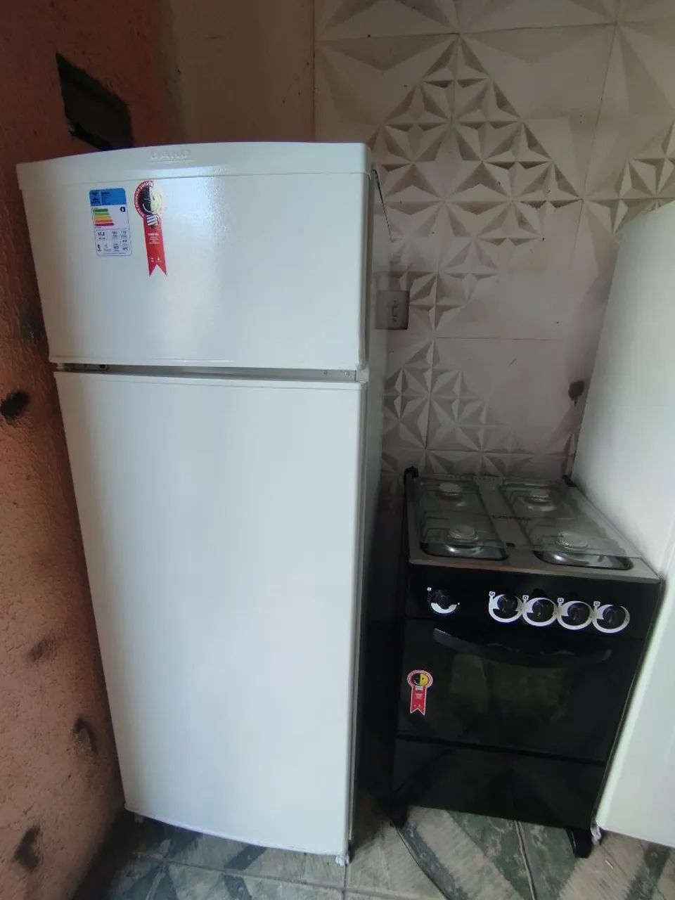 KIT GELADEIRA DUPLEX + FOGÃO 4 BOCAS 