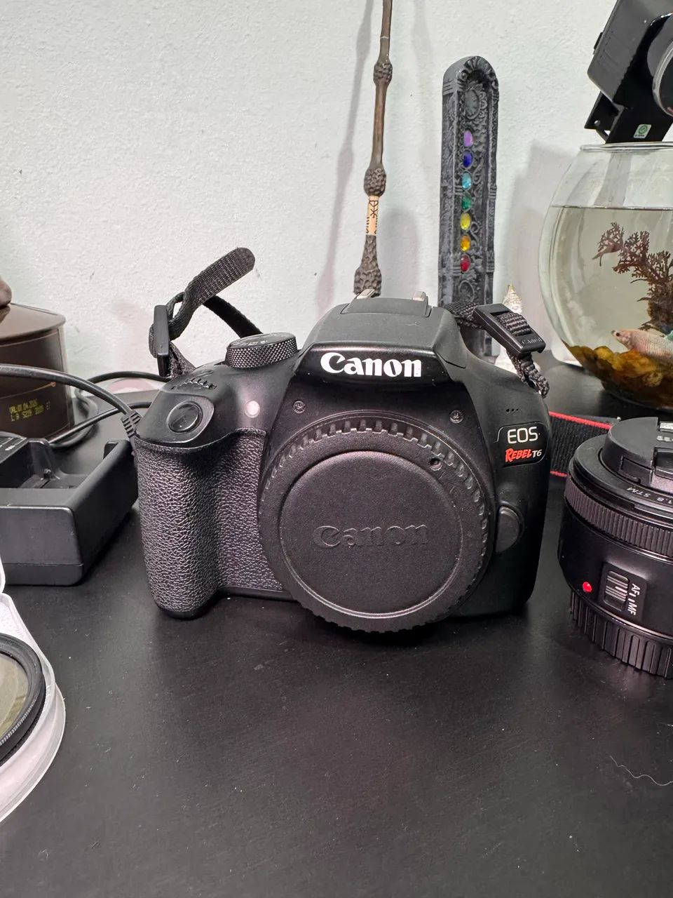 Câmera Cânon Rebel T6 + lente 18mm + lente 50mm + acessórios  - Foto 2