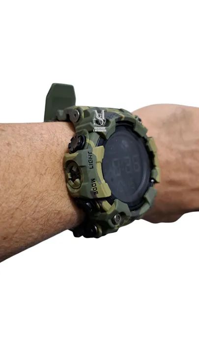 Relógio Skmei verde camuflado Digital Militar Anti-Shock 1968 50metros com cronômetro  - Foto 5