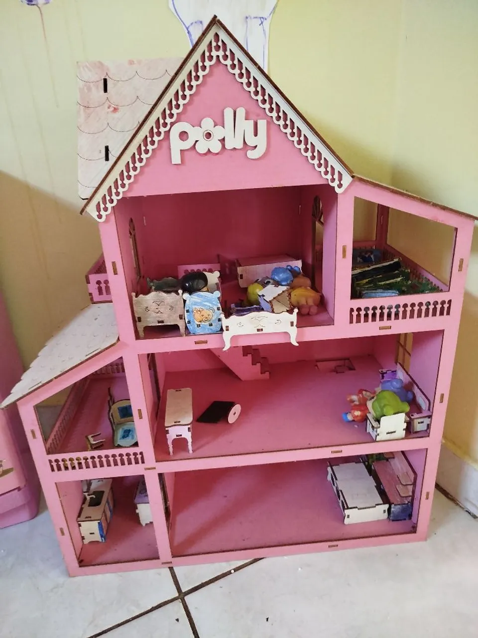 Casinha de Boneca Polly Rosa