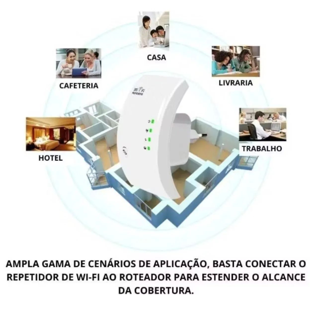 Repetidor de sinal wireless wi fi amplificador - Foto 4