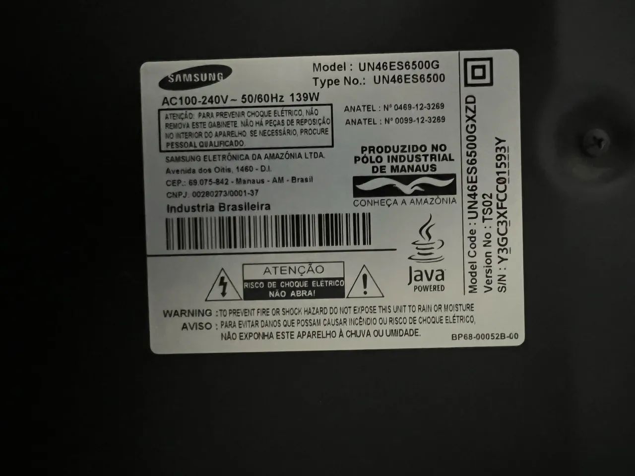 TV Samsung 46 polegadas UN46ES6500G - Foto 3