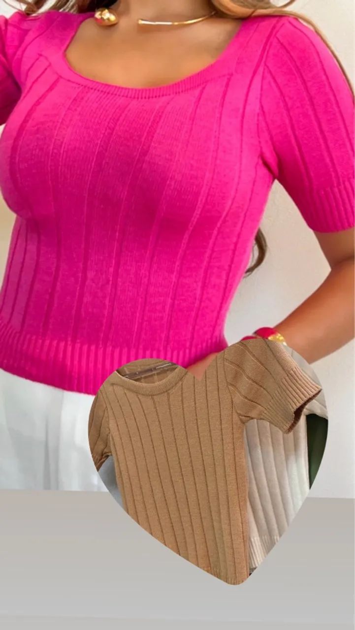 Promoção Blusa Feminina Manga Curta modal 