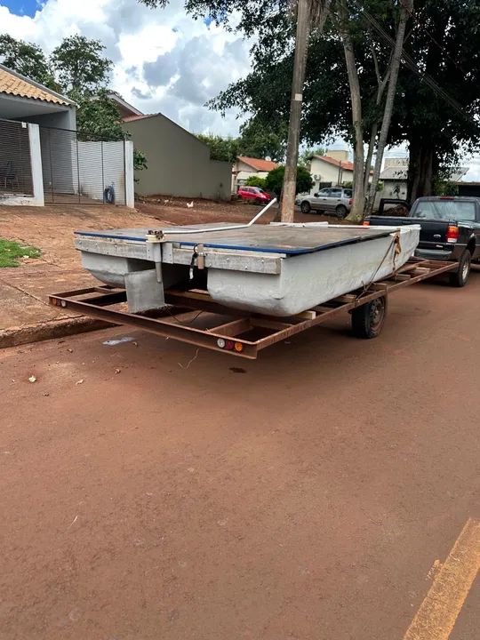 Barco, catamarã, carreta reboque