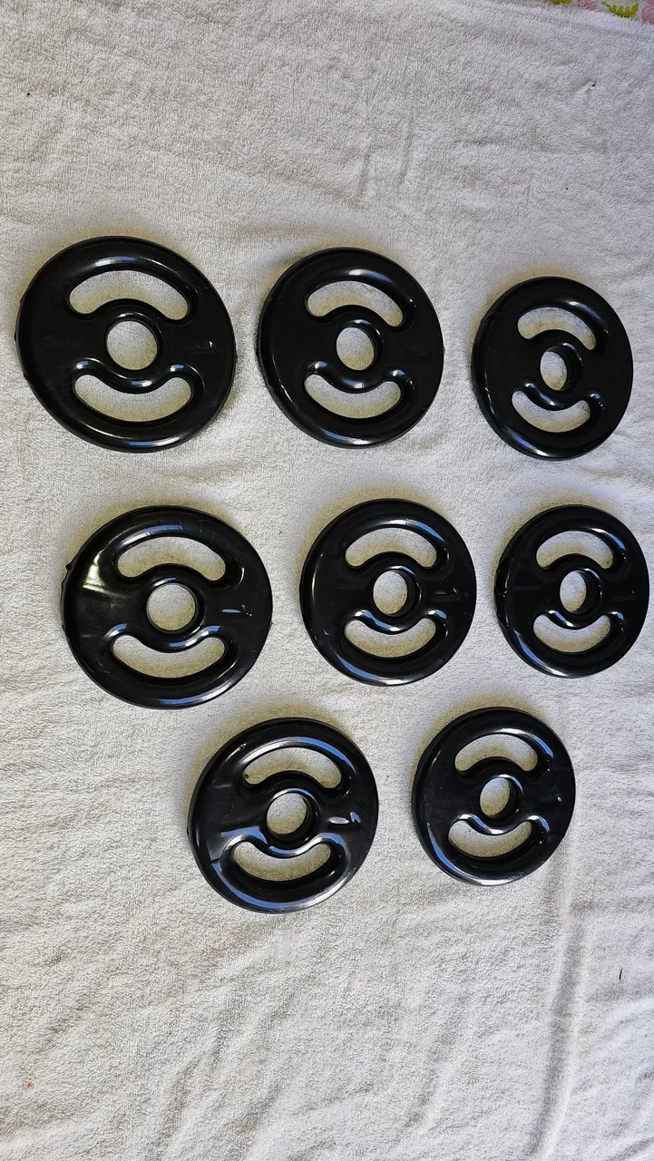 Kit 8 anilhas de 1 kg cada emborrachado