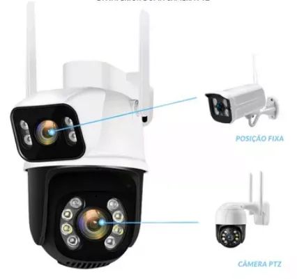 Câmera Segurança Externa Lente Dupla Rastreamento Zoom Wi-Fi 2,4Ghz IP66 App ICSEE z919 - Foto 2