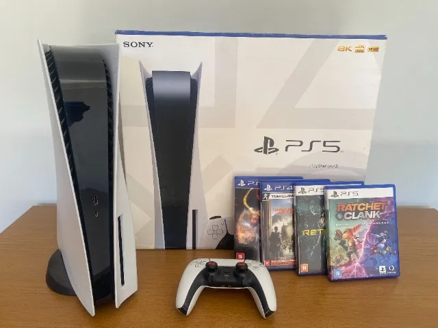 Playstation 5 com 4 jogos + Camera HD PS5