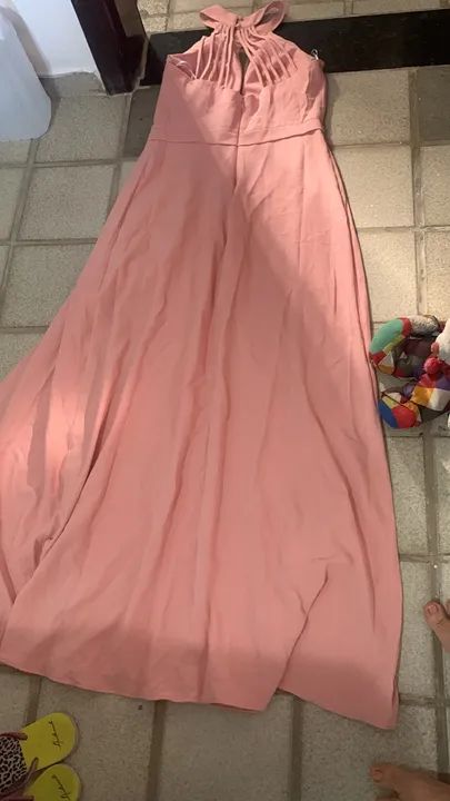 Vestido longo rosa para festa