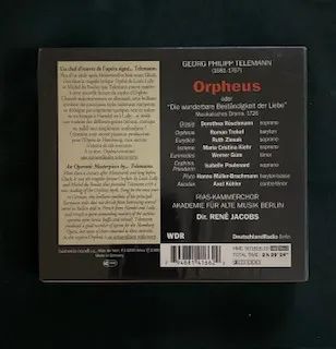 CD Duplo made in Germany: Ópera Orpheus-Georg Philipp Telemann