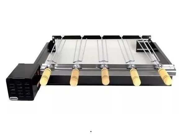 Grill Elétrico Giratório 5 Espetos Preto Platinum