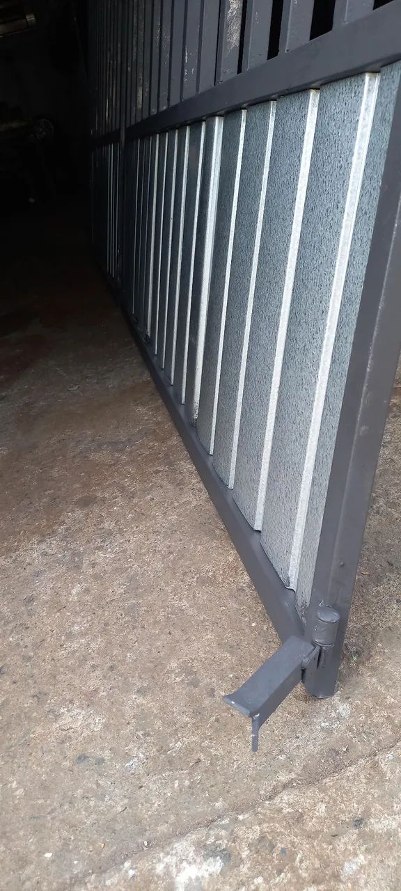 Portão abrir 2folhas metalon novo completo barato  - Foto 4