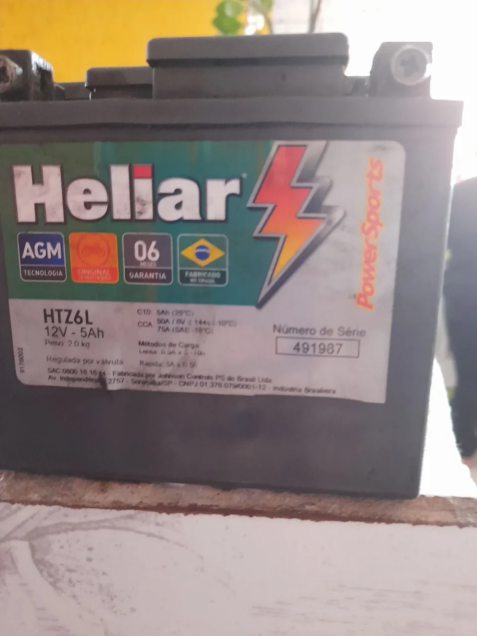 Bateria de Moto Heliar HTZ6L 12V 5Ah