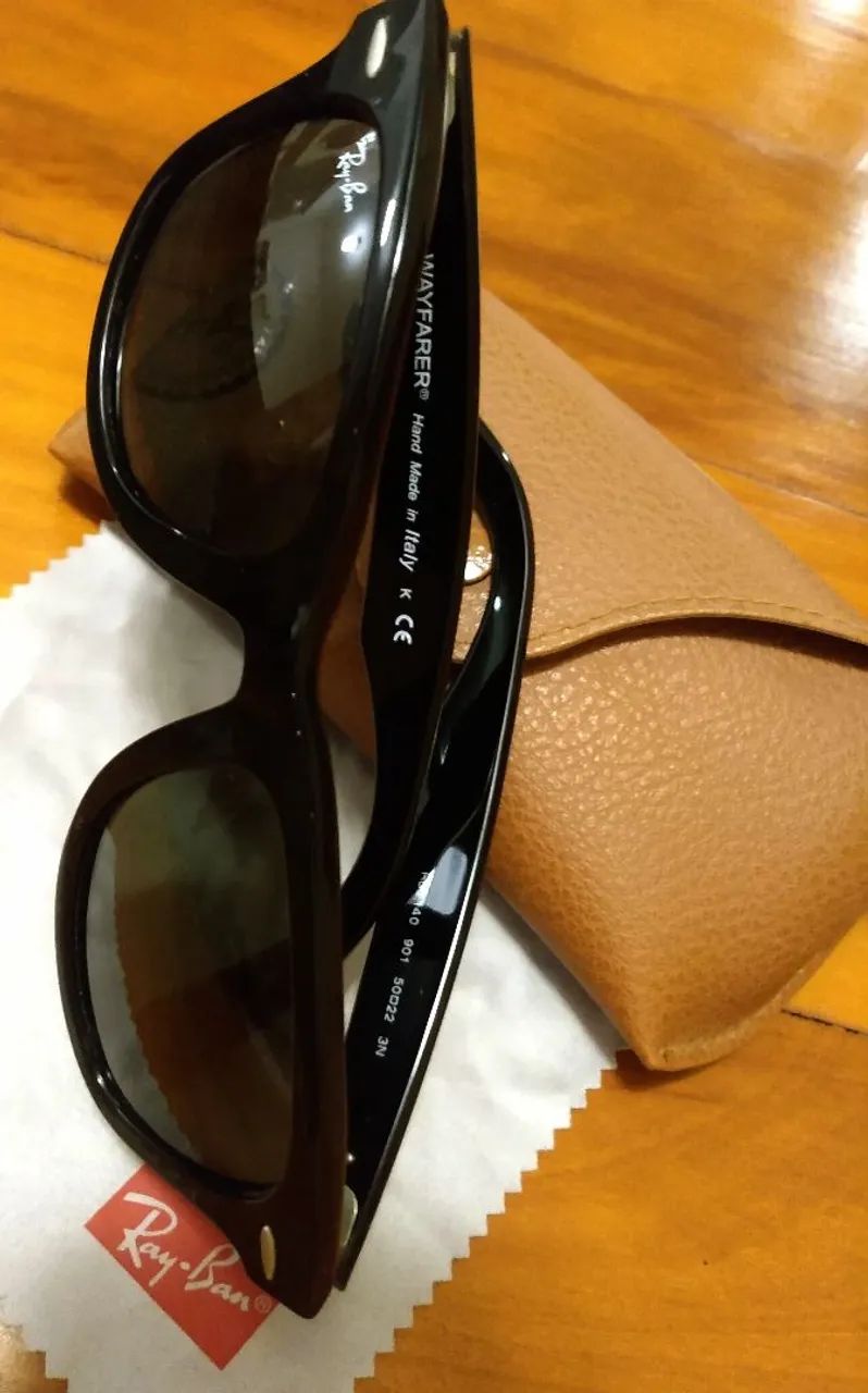 Óculos de Sol Ray-Ban original - Wayfarer preto - Foto 4