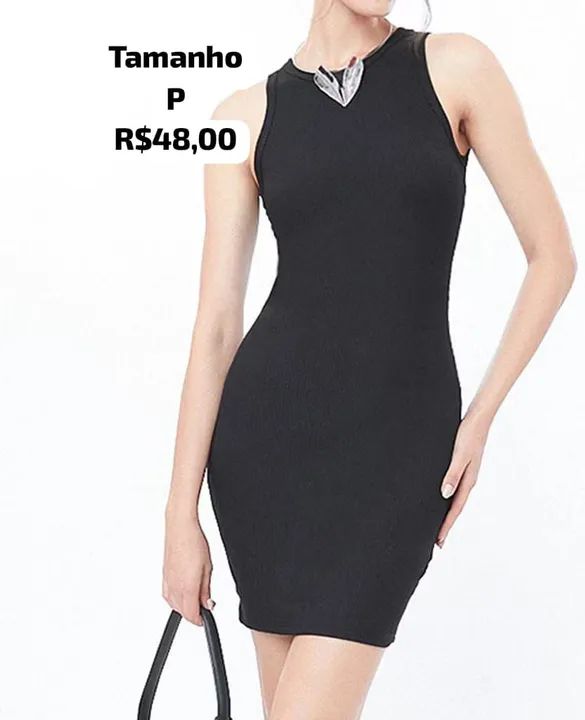 Vestido preto básico - tamanho P - Foto 4