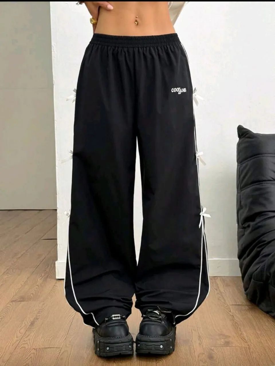 Calça Wide Leg SHEIN Preta (Tamanho G) - Foto 3