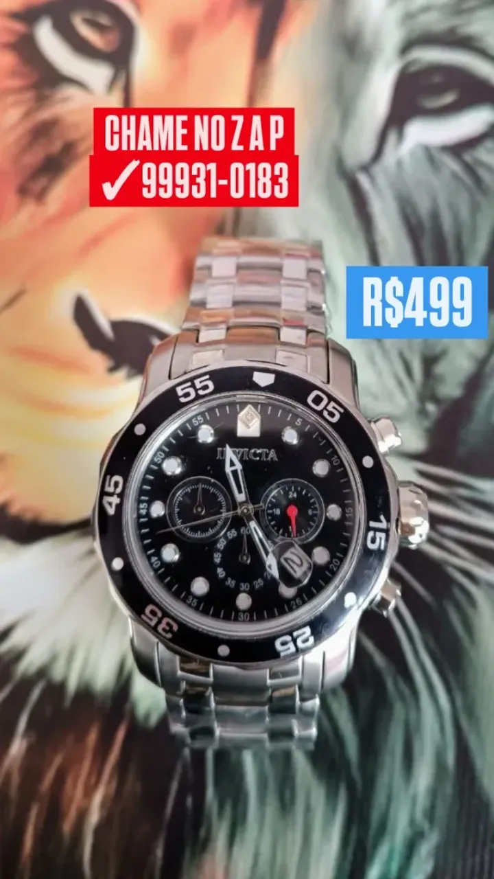 Relógio INVICTA PRO DIVER PRATA FUNCIONAL DISPONÍVEL