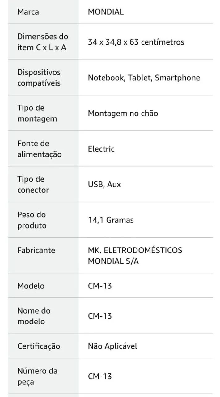 Caixa de Som Mondial com Bluetooth e USB - Foto 2