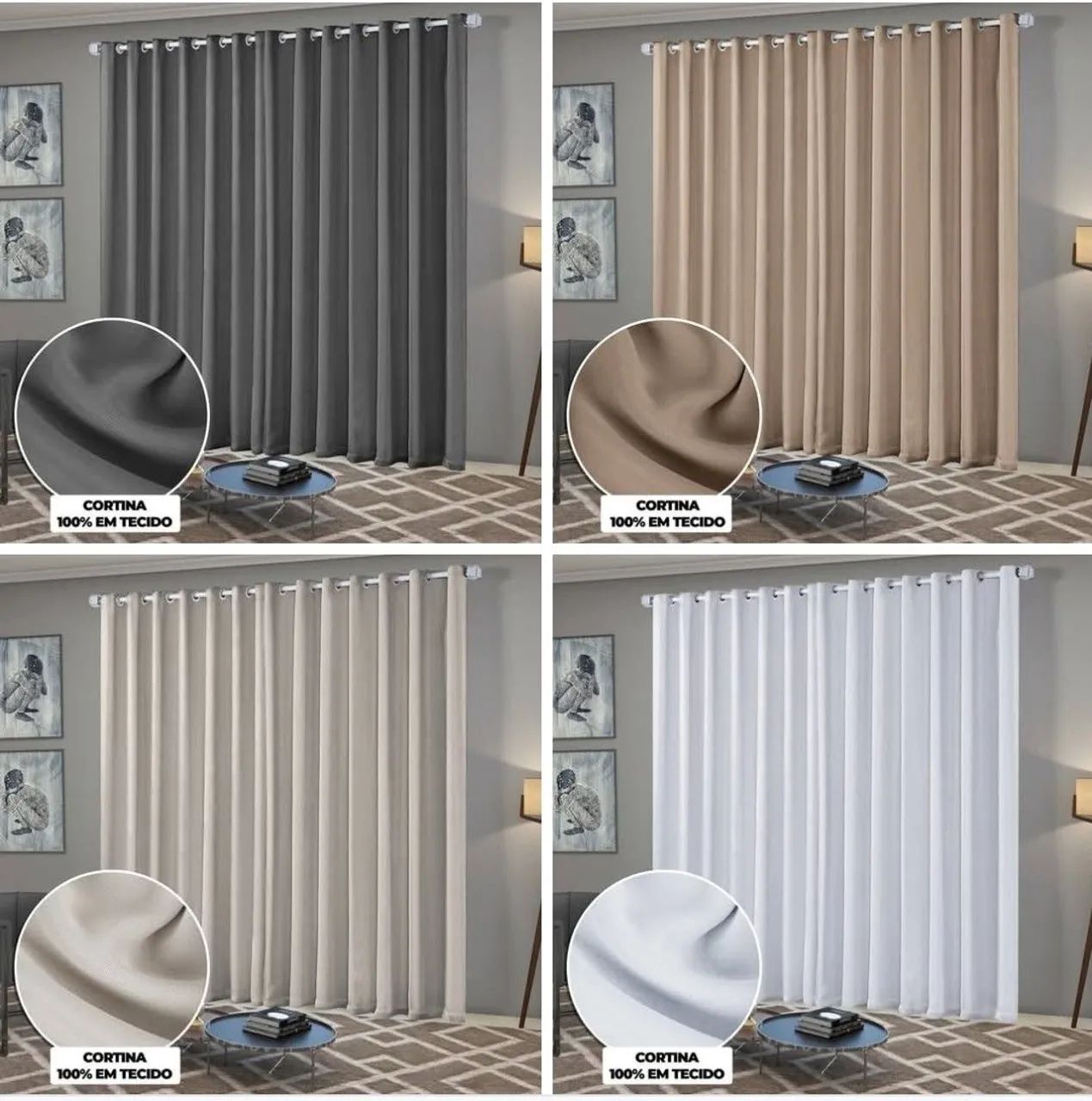 Cortina Tecido. 3m, 4m, 5m, 6m