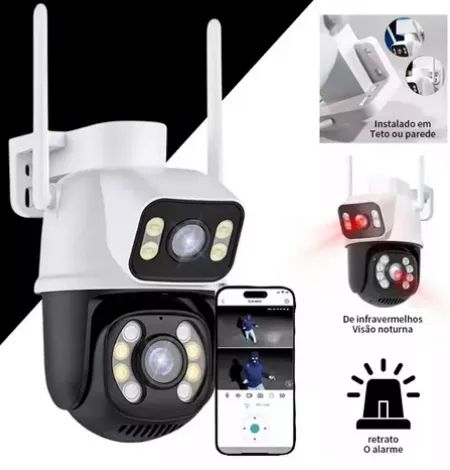 Câmera Segurança Externa Lente Dupla Rastreamento Zoom Wi-Fi 2,4Ghz IP66 App ICSEE z919 - Foto 6
