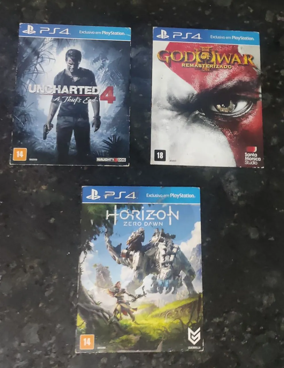 Jogos PS4: Uncharted 4, God of War Remasterizado, Horizon Zero Dawn