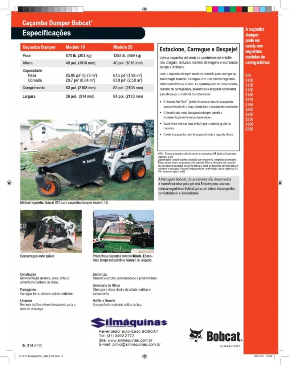 Implemento Dumper Marca Bobcat Novo - Foto 6